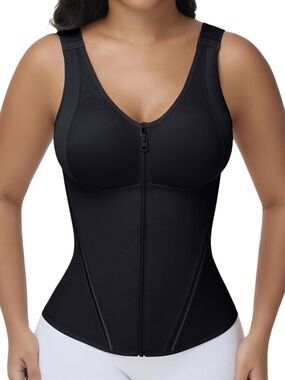 SHAPSHE Corset Waist Trainer Women Shapewear Tummy Control Workout Faja Black L